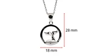 925 Sterling Silver 0.015cttw Canadian Diamond Whale Tail Pendant
