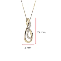 10K Yellow Gold 0.075cttw Diamond Pendant, 18"