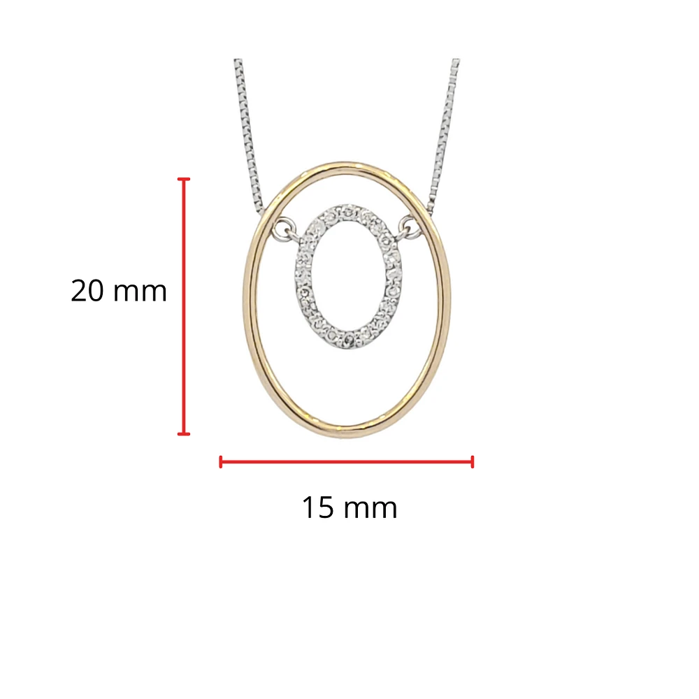 10K Yellow Gold 0.12cttw Diamond Pendant, 18"