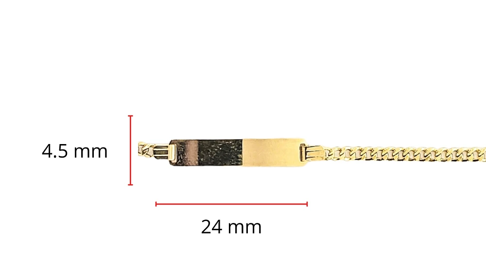 10K Gold Bracelet with Engravable Plate