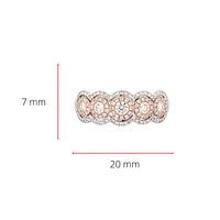 14K White & Rose Gold 0.66cttw Diamond Halo Ring, size 6