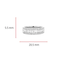 14K White Gold 0.97cttw Baguette Cut & Round Brilliant Cut Diamond Ring, size 6