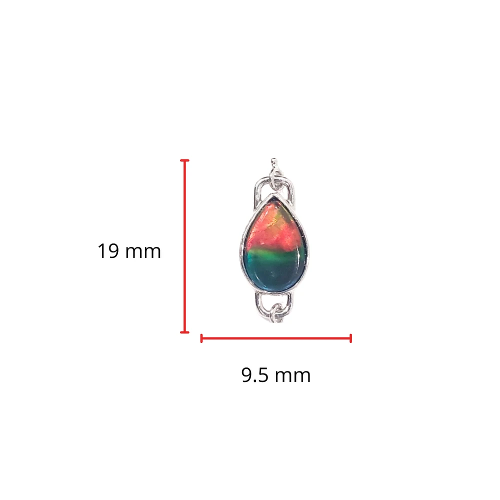 925 Sterling Silver Ammolite Bracelet - 12mm x 8mm