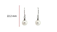 14K White Gold 7-7.5mm Cultured Pearl Dangle Earring
