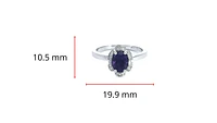 14K White Gold 0.80cttw Amethyst and 0.12cttw Diamond Ring, size 6