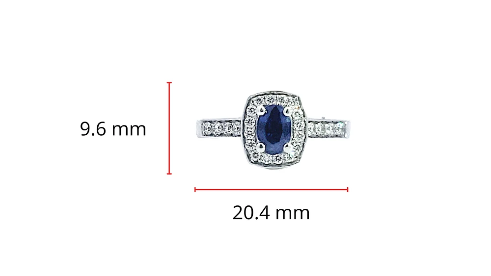 14K Gold Sapphire and Diamond Ring