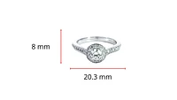14K White Gold 0.67cttw Round Brilliant Cut Diamond Halo Engagement Ring