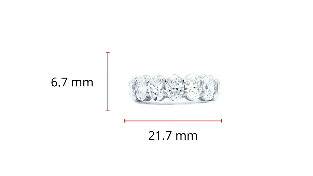 14K White gold 3.75cttw Lab Grown Oval Cut Diamond Engagement / Anniversary Ring - 7