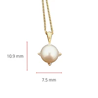 10K Yellow Gold Cultured Pearl and Diamond Pendant