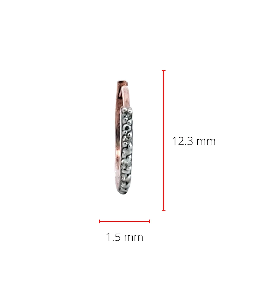 10K Rose Gold 0.05cttw Diamond Hoop / Huggie Earrings