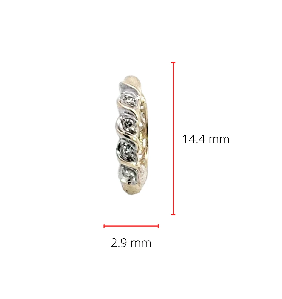 10K Yellow Gold 0.08cttw Diamond Hoop / Huggie Earrings