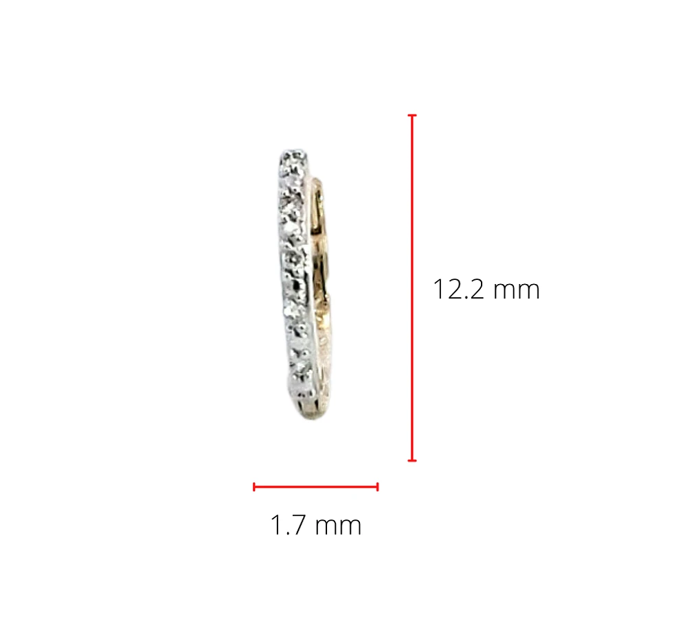 10K Gold 0.05cttw Diamond Hoop / Huggie Earrings
