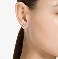 Swarovski Constella/Una stud earrings, Round cut, Pavé, White, Rhodium plated - 5636269/5648993 (SS)