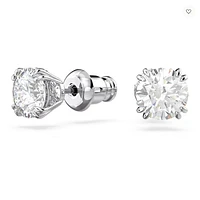 Swarovski Constella/Stilla stud earrings, Round cut, White, Rhodium plated - 5636712/5648992 (SS)