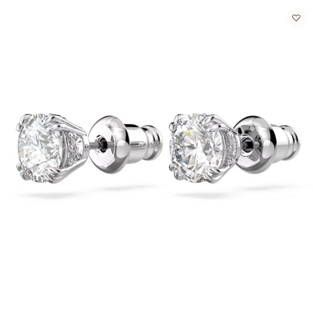 Swarovski Constella/Stilla stud earrings, Round cut, White, Rhodium plated - 5636712/5648992 (SS)