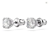 Swarovski Constella/Stilla stud earrings, Round cut, White, Rhodium plated - 5636712/5648992 (SS)