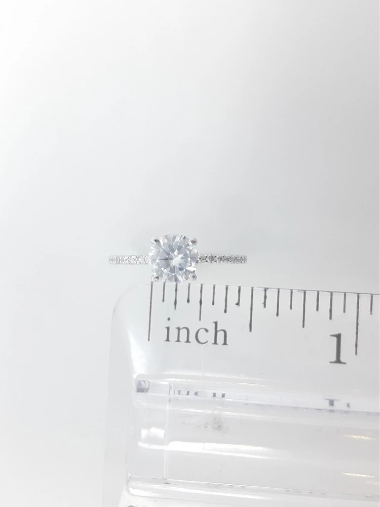 Diamond and Moissanite Engagement Ring