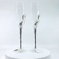 Double Heart Champagne Flutes