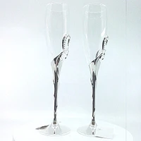 Double Heart Champagne Flutes