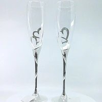Double Heart Champagne Flutes