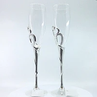 Double Heart Champagne Flutes