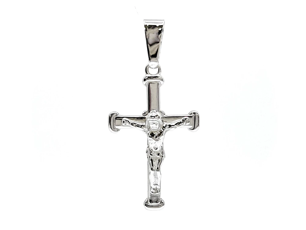 925 Sterling Silver 33mm x 20mm Hollow Crucifix Cross Charm - Large