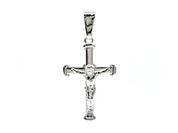 925 Sterling Silver 33mm x 20mm Hollow Crucifix Cross Charm - Large
