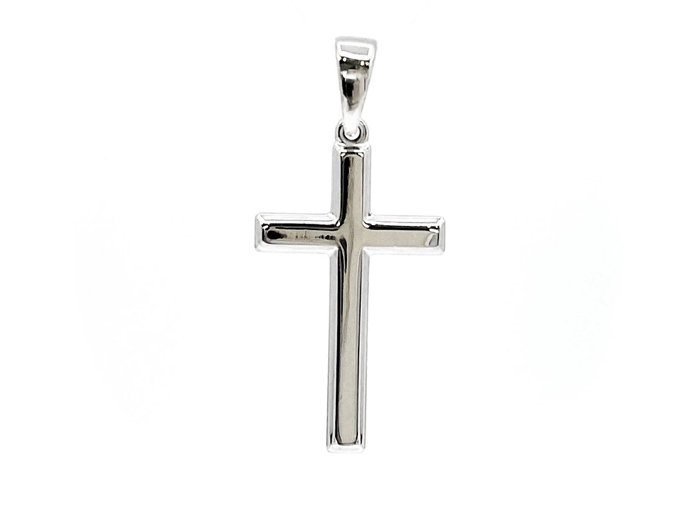 925 Sterling Silver 23mm x 13mm Hollow Cross Charm