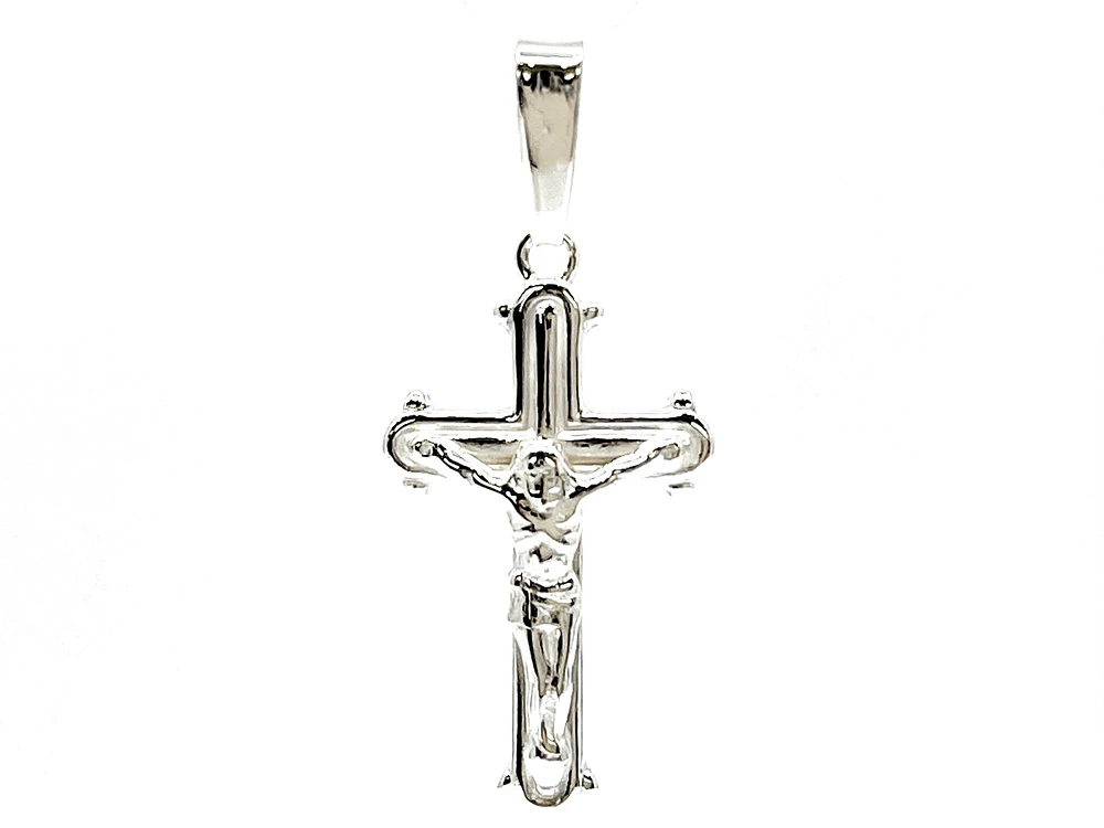 925 Sterling Silver 23mm x 13mm Hollow Crucifix Cross Charm