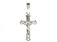 925 Sterling Silver 23mm x 13mm Hollow Crucifix Cross Charm