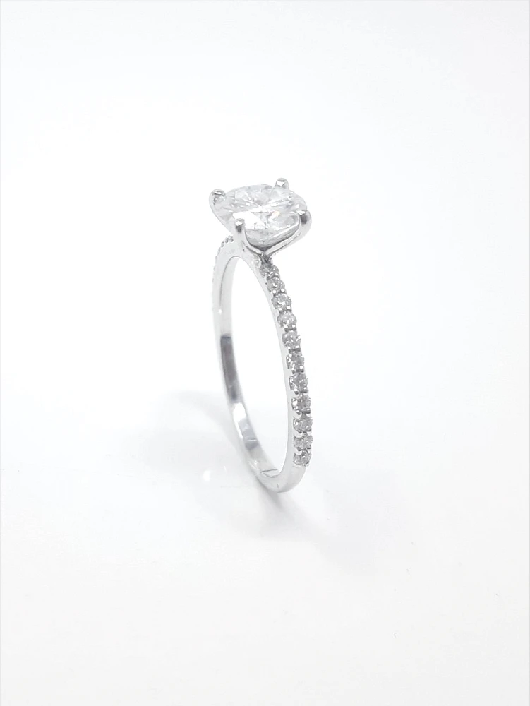 Diamond and Moissanite Engagement Ring