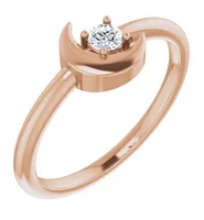 14K Yellow 1/10 CT Natural Diamond Celestial Ring - Gold