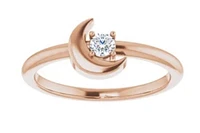 14K Yellow 1/10 CT Natural Diamond Celestial Ring - Gold