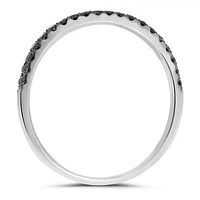 14K White, Yellow or Rose Gold 0.17cttw Black Diamond Pave Band - 14K White Gold