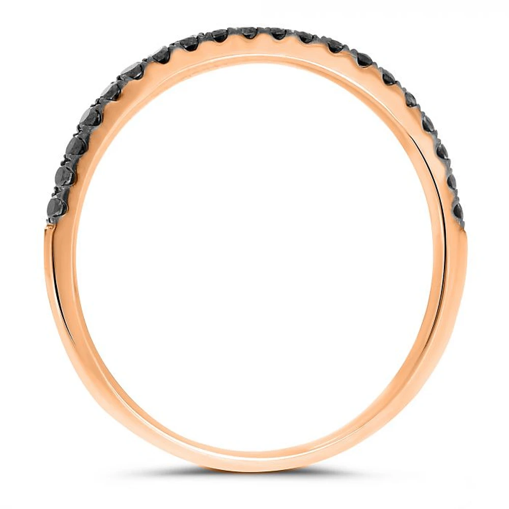 14K White, Yellow or Rose Gold 0.17cttw Black Diamond Pave Band - 14K White Gold