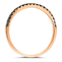 14K White, Yellow or Rose Gold 0.17cttw Black Diamond Pave Band - 14K White Gold