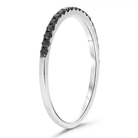 14K White, Yellow or Rose Gold 0.17cttw Black Diamond Pave Band - 14K White Gold