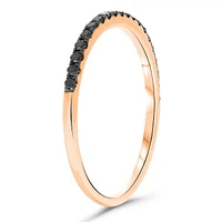 14K White, Yellow or Rose Gold 0.17cttw Black Diamond Pave Band - 14K White Gold