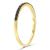 14K White, Yellow or Rose Gold 0.17cttw Black Diamond Pave Band - 14K White Gold