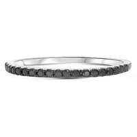 14K White, Yellow or Rose Gold 0.17cttw Black Diamond Pave Band - 14K White Gold