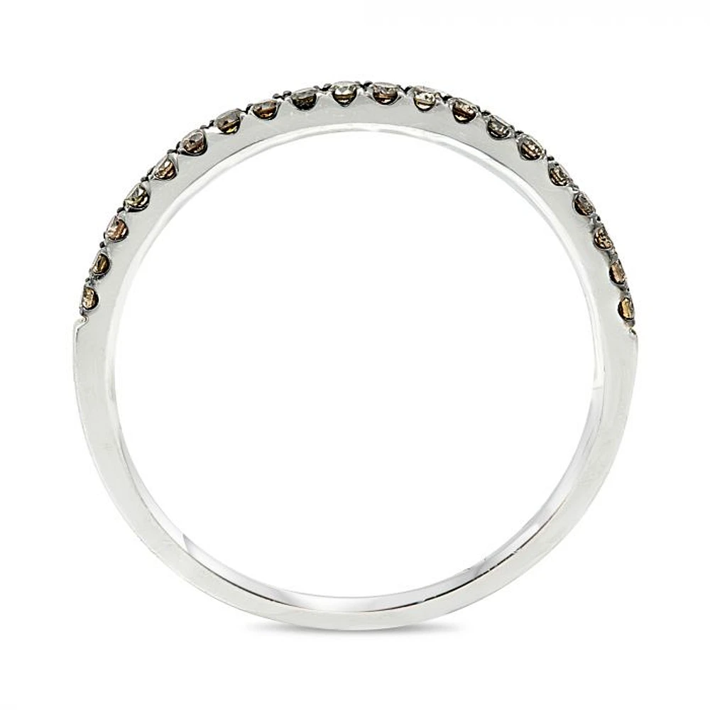 14K White, Yellow or Rose Gold 0.15cttw Champagne Diamond Pave Band - 14K White Gold