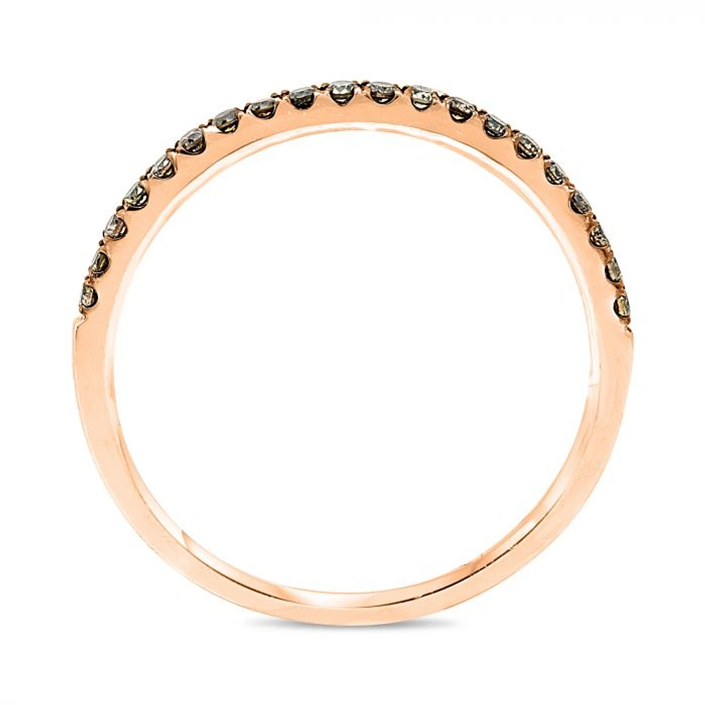 14K White, Yellow or Rose Gold 0.15cttw Champagne Diamond Pave Band - 14K White Gold