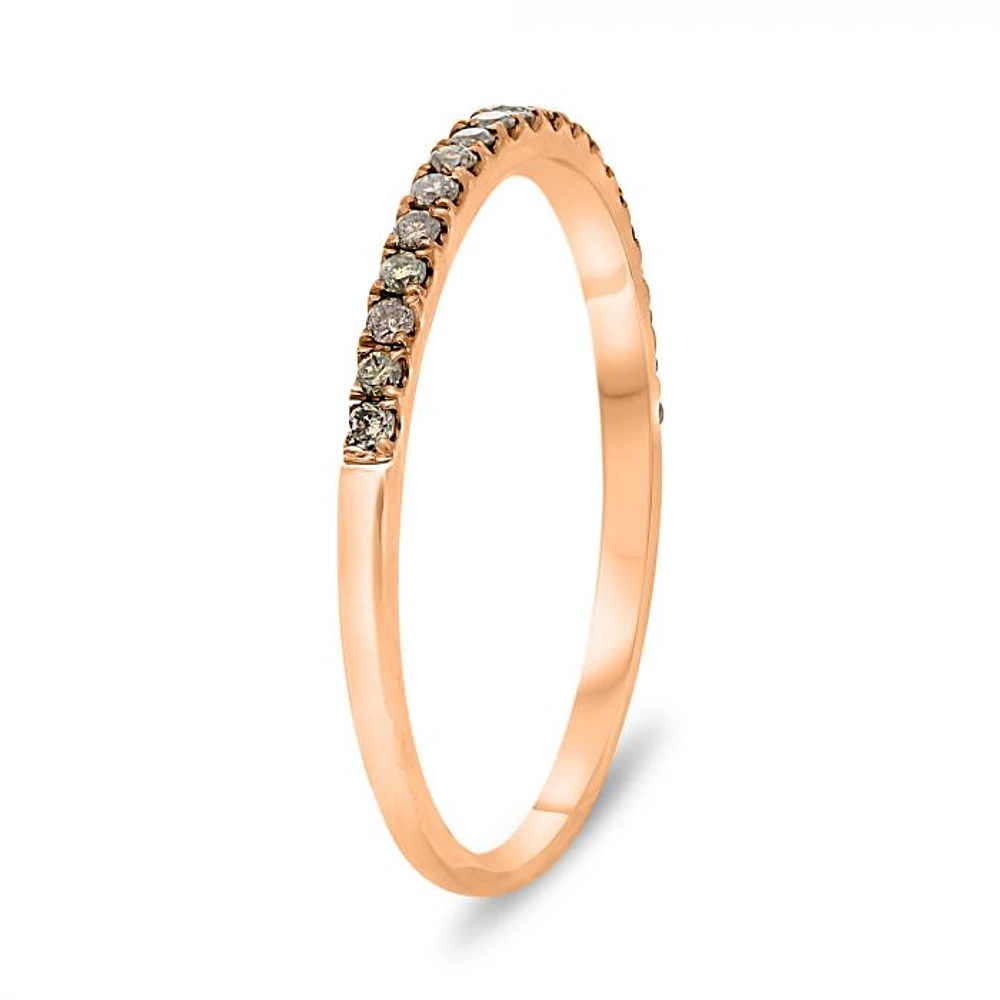 14K White, Yellow or Rose Gold 0.15cttw Champagne Diamond Pave Band - 14K White Gold