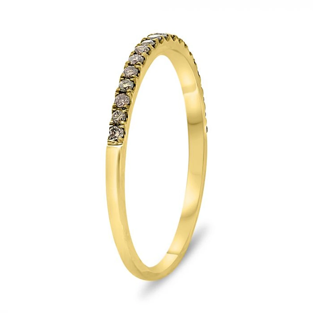 14K White, Yellow or Rose Gold 0.15cttw Champagne Diamond Pave Band - 14K White Gold