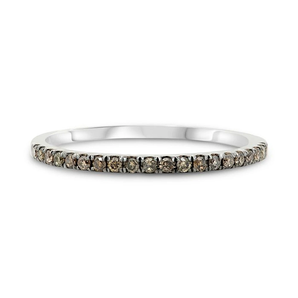 14K White, Yellow or Rose Gold 0.15cttw Champagne Diamond Pave Band - 14K White Gold