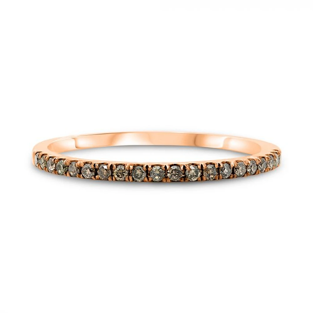 14K White, Yellow or Rose Gold 0.15cttw Champagne Diamond Pave Band - 14K White Gold