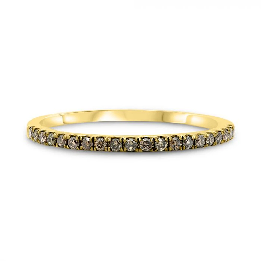 14K White, Yellow or Rose Gold 0.15cttw Champagne Diamond Pave Band - 14K White Gold