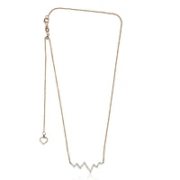 14K White Gold Diamond "Heartbeat" Necklace, 18"