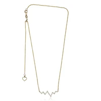 14K White Gold Diamond "Heartbeat" Necklace, 18"