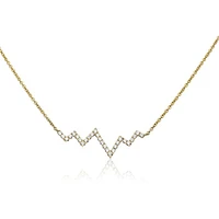 14K White Gold Diamond "Heartbeat" Necklace, 18"
